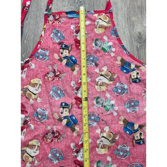 Vintage Paw Patrol Apron For Cooking Unique Cute Dog Print Cotton Red - Picture 7 of 7